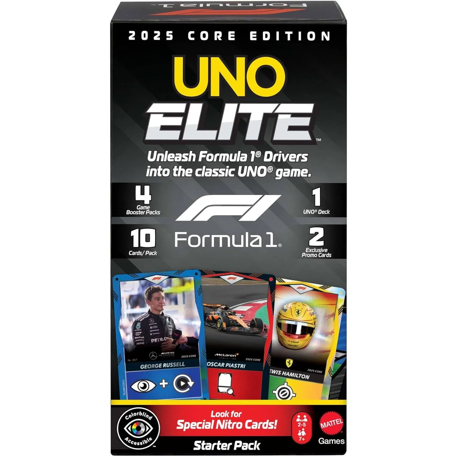 Original Mattel UNO Games Elite Formula 1 Core Edition St 112 Playing Card Game Deck Poker Board Games Gift for Kids AdultsJLV42
