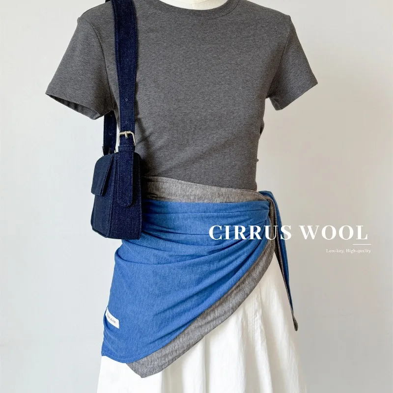 Minimalist Korean Solid Color Soft Shawl Women Casual Lazy Style Scarf Headscarf High Sense All-match Shoulder Wrap