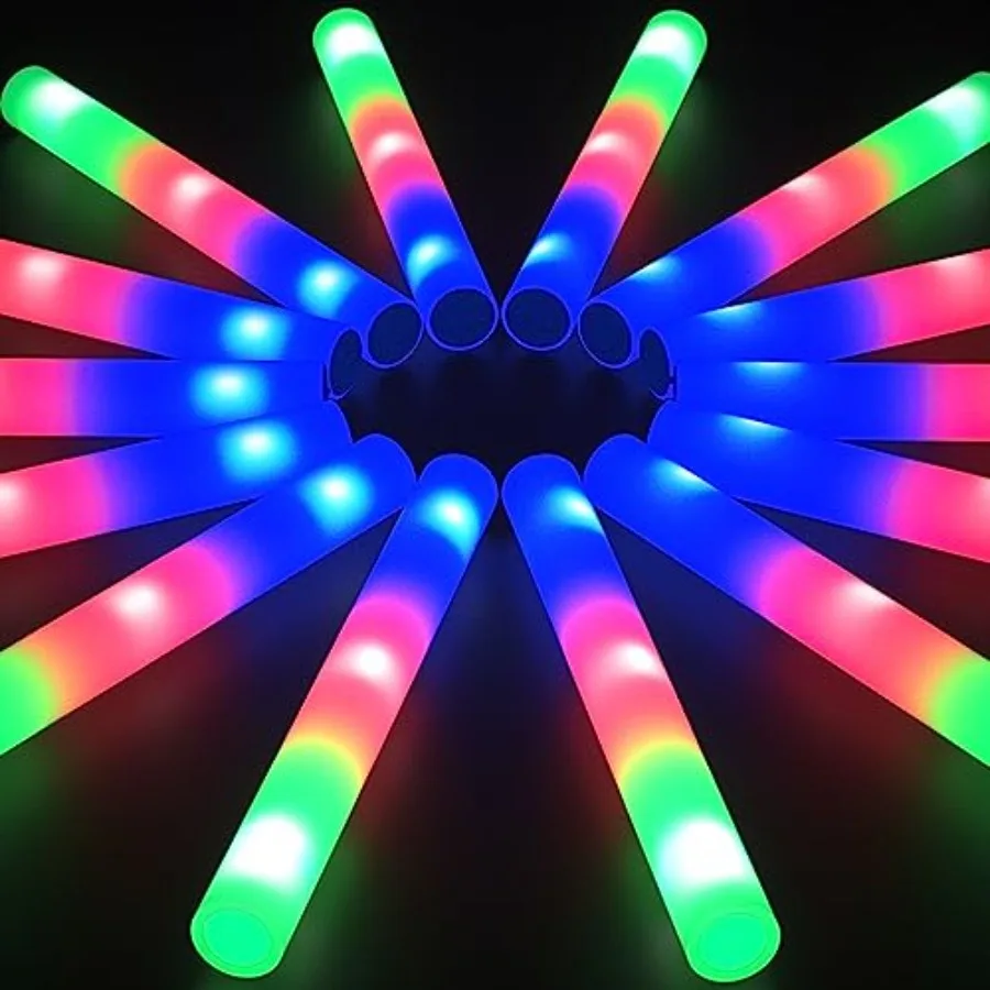 

Набор светящихся палочек из пенопласта (3 шт.) с LED-подсветкой и 3 режимами мигания, светящиеся в темноте, для вечеринок, оптом