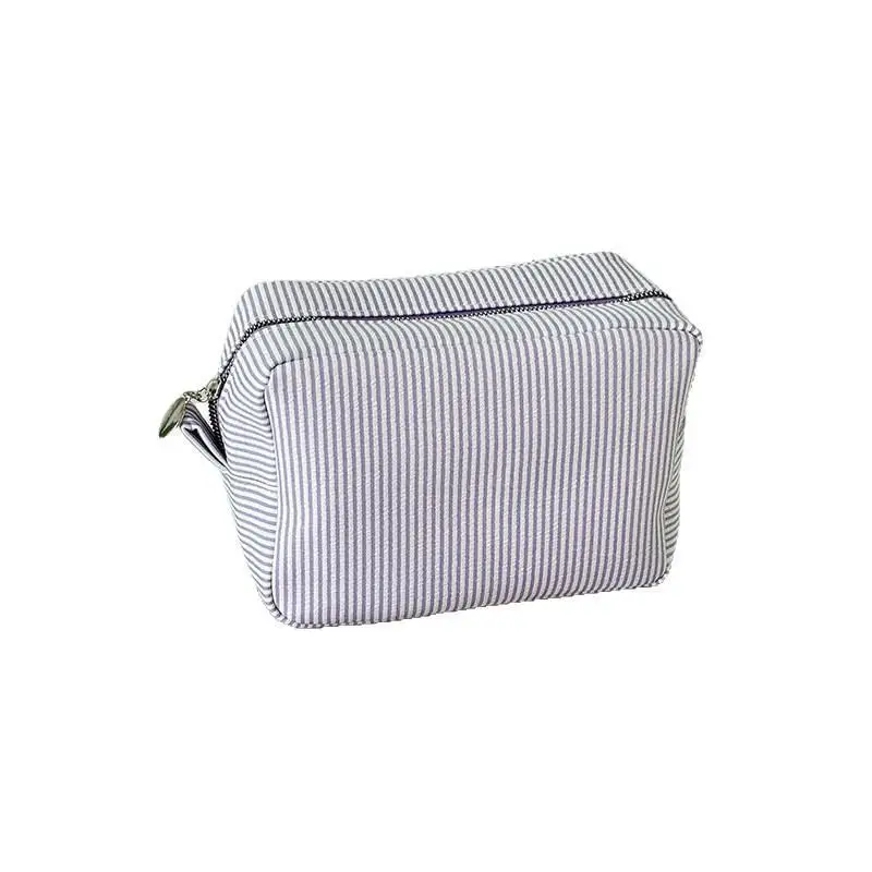 Gestreifte Kosmetiktasche mit großem Fassungsvermögen für Damen, Make-up-Aufbewahrung, Kulturbeutel, Brautjungfern-Geschenk – Detail 5