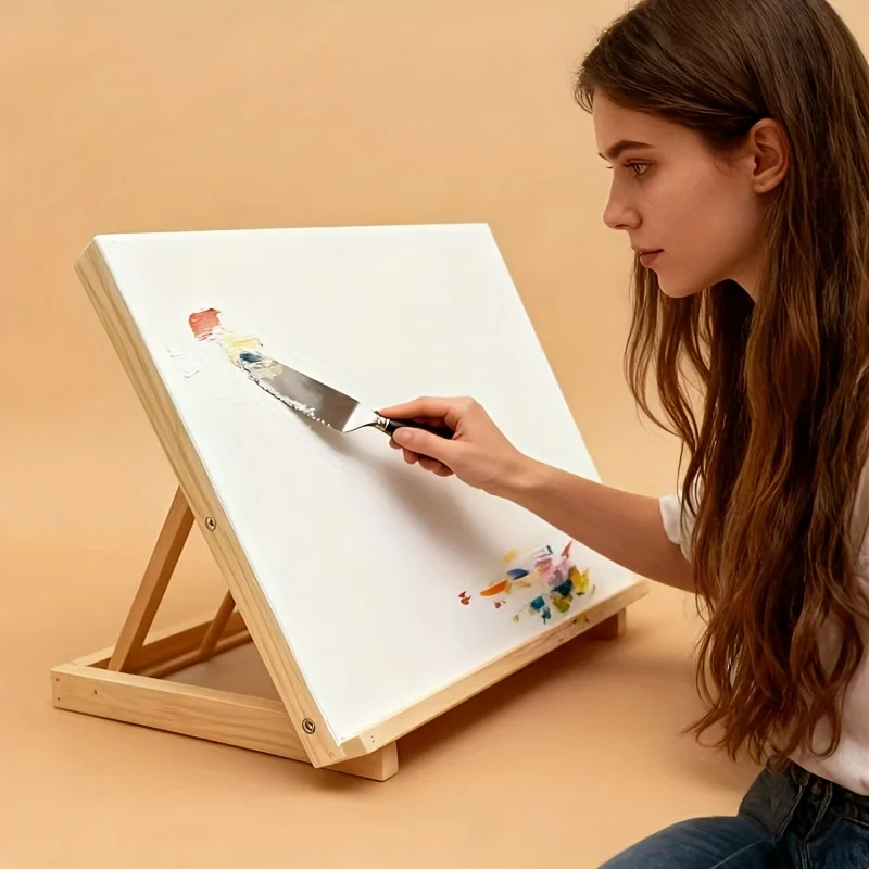 Multi Functional Portable Wooden Desktop Sketching Oil Painting Board Folding Reading Bookshelf Desk Accessories School Supplies