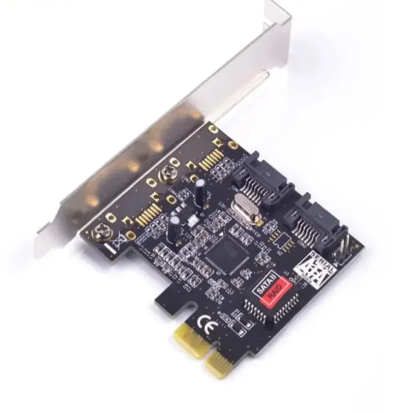 PCIe X1 To 2 Port SATA2.0 3G/bps Raid Controller Card SIL3132 Chipset for Silicon RAID 0 1 Adapter Add on Card PCI Express