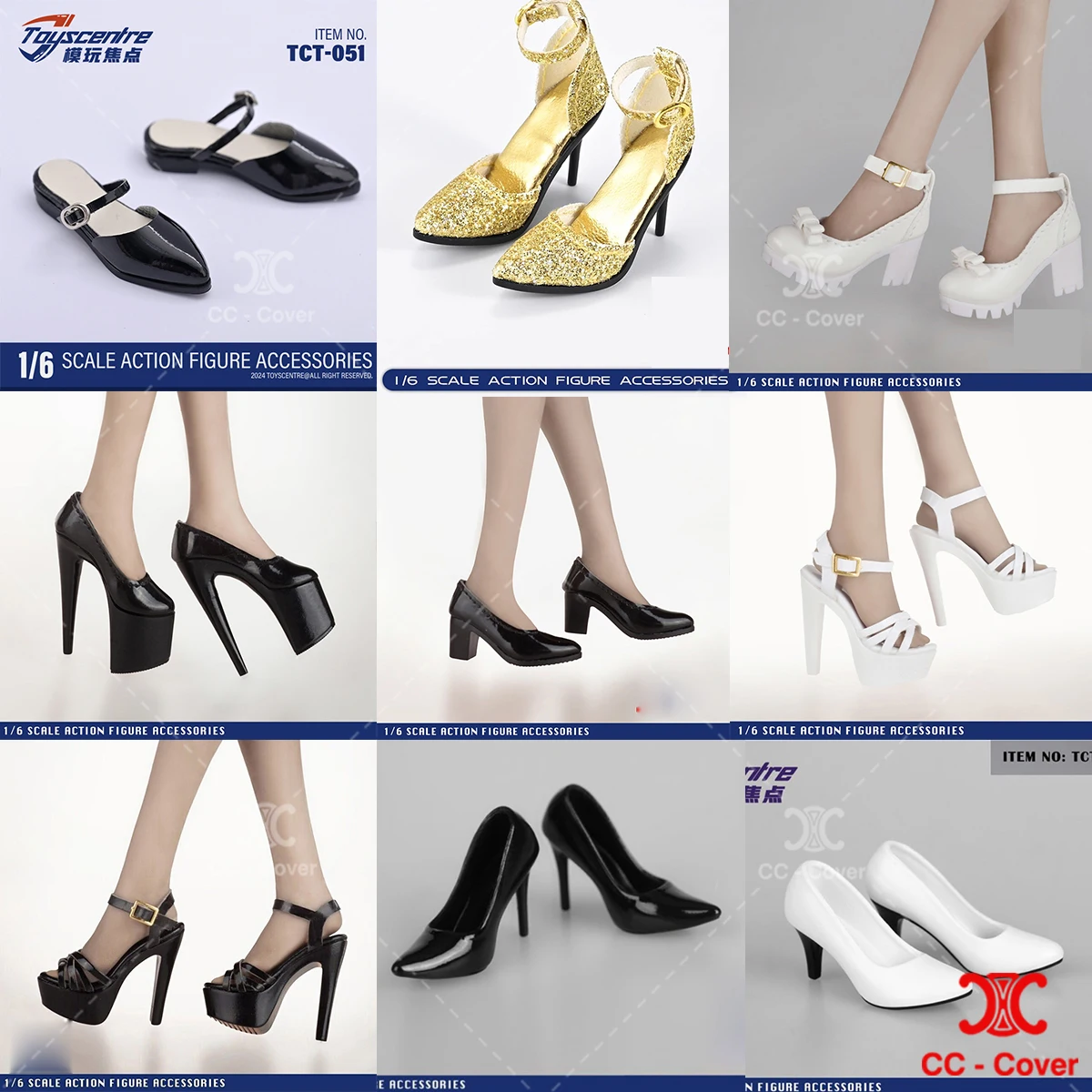 Toyscentre TCT-051 043 1/6 OL Szpilki Niskie Obcasy Modne Letnie Szpiczaste Buty Pasują na 12-calową Figurkę Żołnierza Lalkę