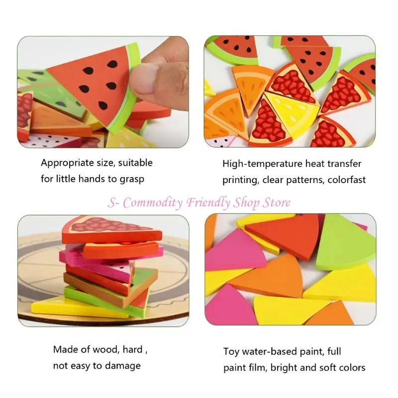 85AE Wooden Fruit Theme Cognitive Puzzle Toy for Kindergarten Kids Matching Activity