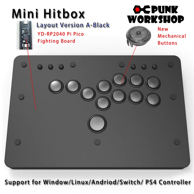 パンクワークショップミニhitbox、socdファイティングスティックコントローラー、メカニカルボタンサポート、pc - AliExpress 18