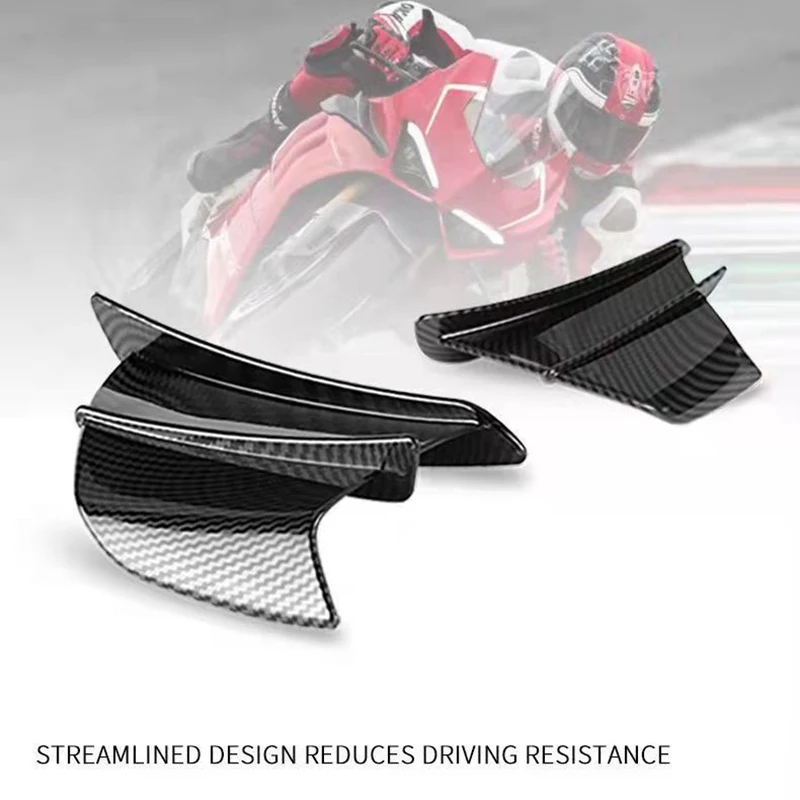 2 Stücke Universal Mit Klebstoff Motorrad Winglet Aerodynamische Spoiler Flügel Motorrad Seitenabweiser