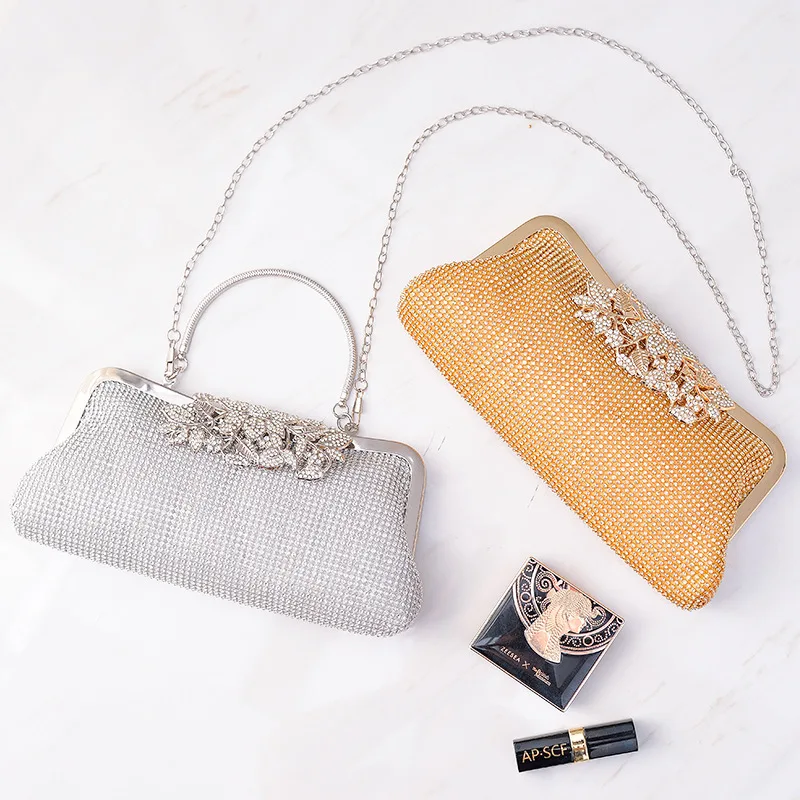 Luksusowa, ręcznie robiona kopertówka wieczorowa wysadzana diamentami, europejska i amerykańska moda, torebka wieczorowa, uniwersalna torba na ramię/przez ramię.