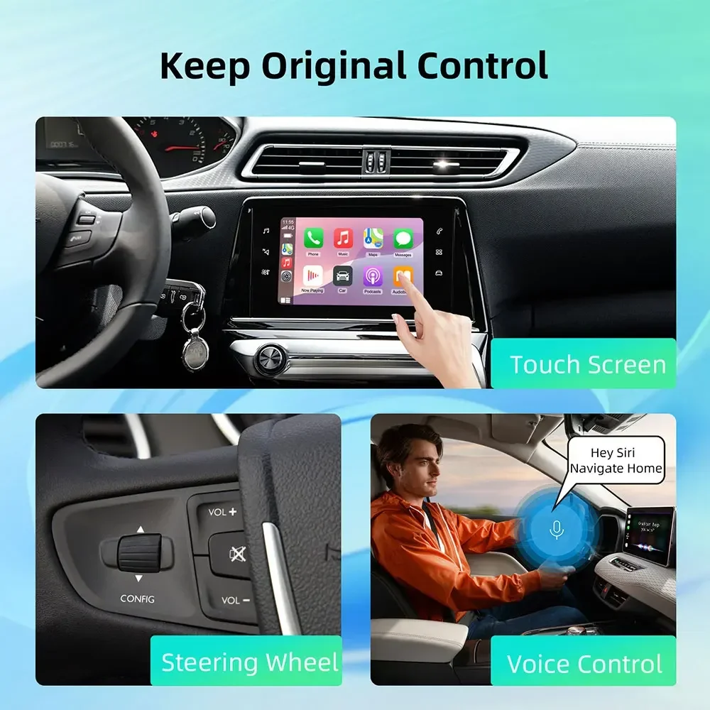 Wireless CarPlay Android Auto Retrofit Module for Peugeot 208 308 508 3008 Citroen C4 DS3 DS4 DS5 SMEG MRN Mirror Link