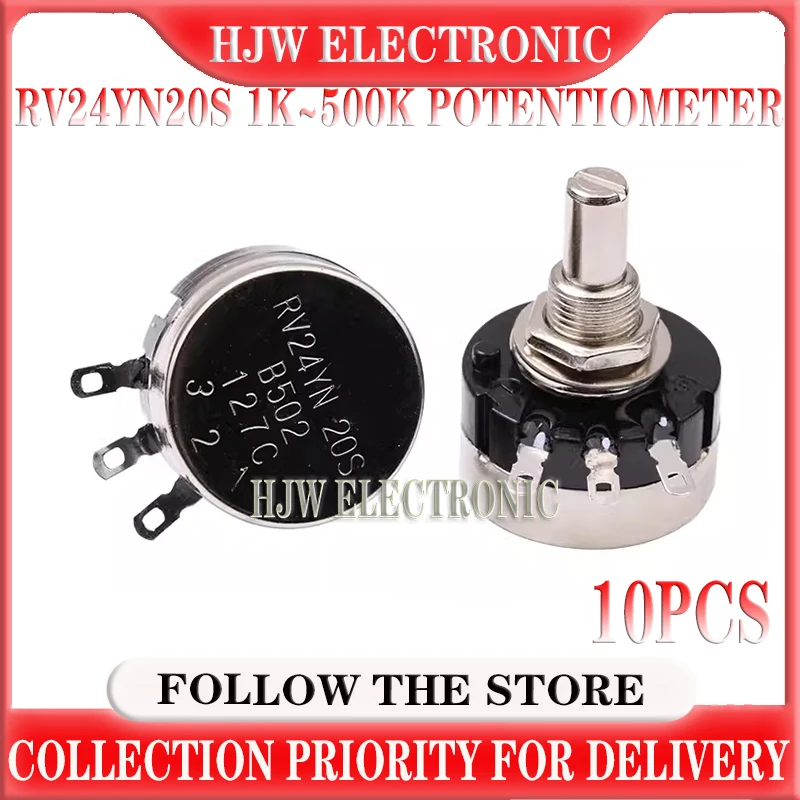 10PCS RV24YN20S single turn carbon film potentiometer B102/B202/B502/B103/B203/B104 1K 10K