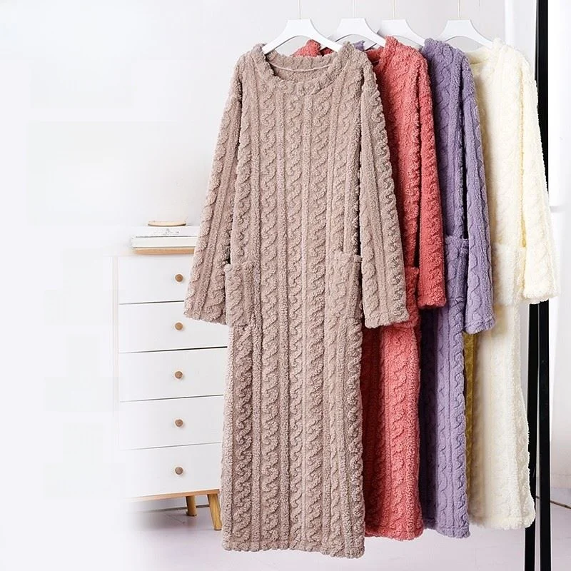 

Thiened Fluffy Winter Spwear Long Walking Robe with kets Coral Home Spcoat Cartoon Print Men's Batobe Ultra Thin