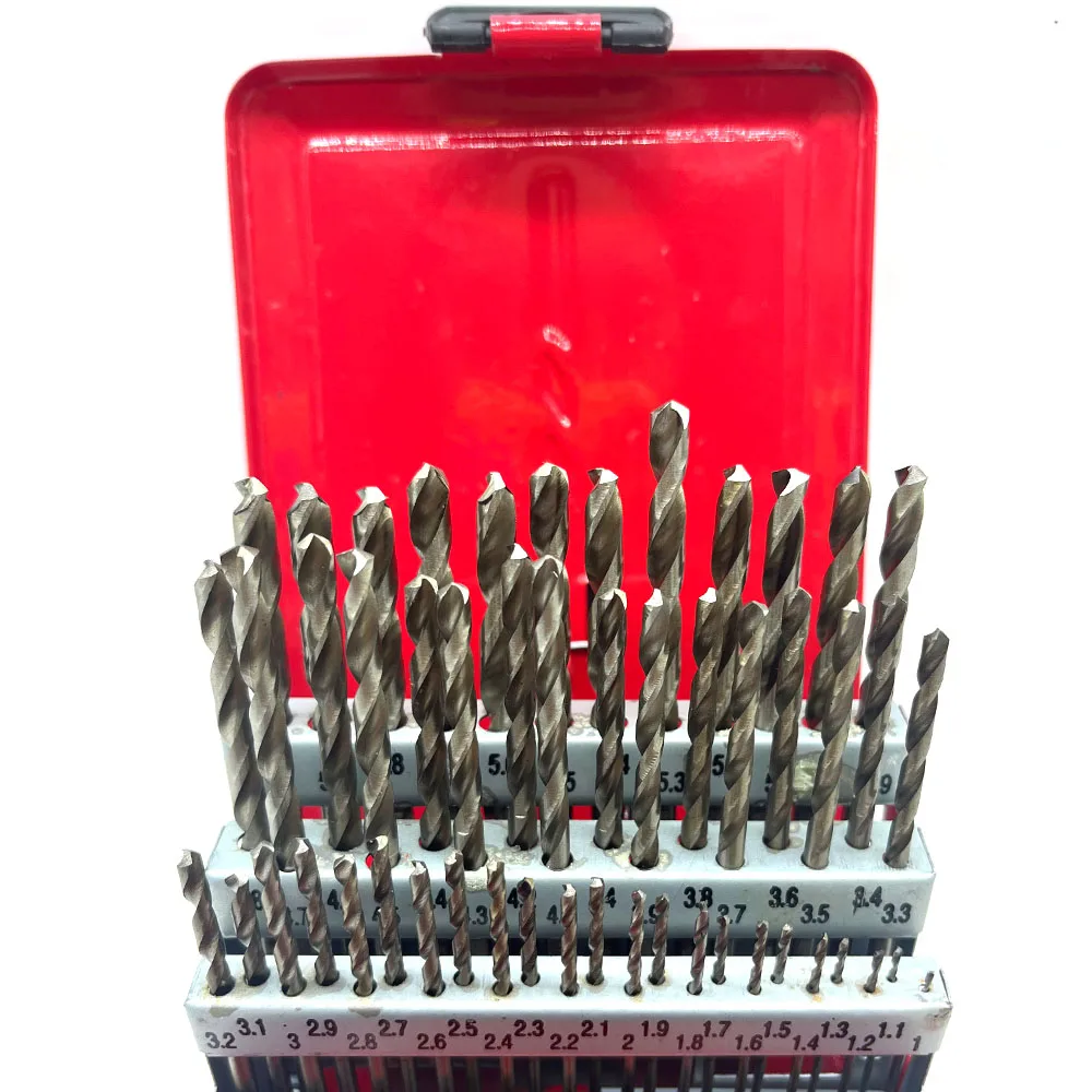 51Pcs HSS Drill Bit Set HSS-Co Twist Drill Bit With Metal Case for Jewelry Stainless Steel Wood Metal Drilling  1-6mm set