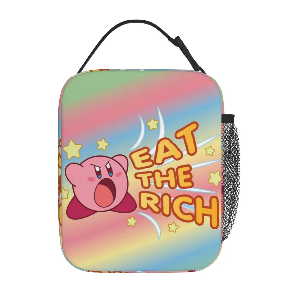 Kirbys Eat The Rich Insulated Lunch Bag Portable Meal Container Cooler Bag Tote Lunch Box School Picnic Men Women