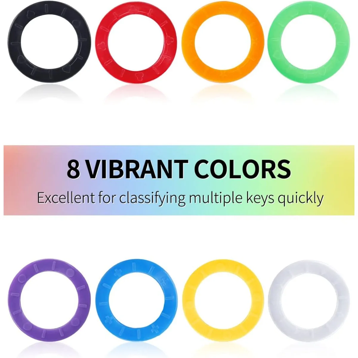 21pcs Round Key Caps Covers Set-  Plastic Identifier Label Tags for Standard Round Flat House and Larger Square Rhombus Keys