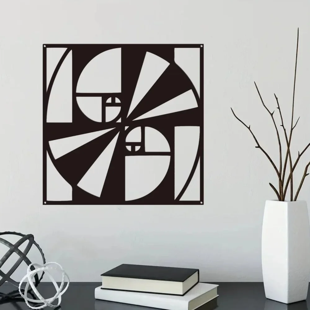 CIFbuy Golden Ratio Metal Wall Art Modern Aesthetic Hanging Decoration for Therapist Office Room Decor Rustic Iron Wall Sticker