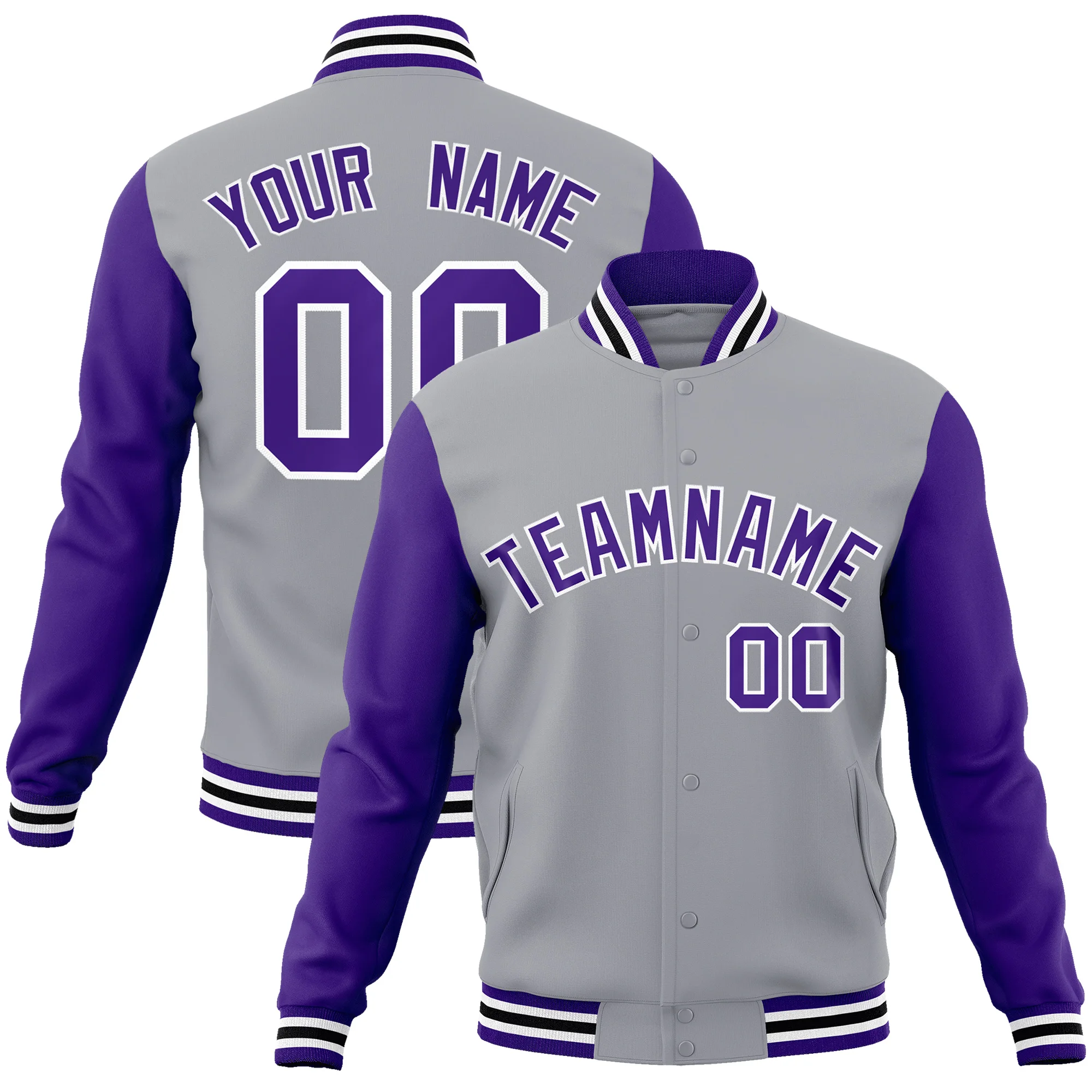 Custom your name or LOGO Embroidery Baseball Jacket Unisex Long Sleeve Casual Outdoor Sweatshirt college Uniform