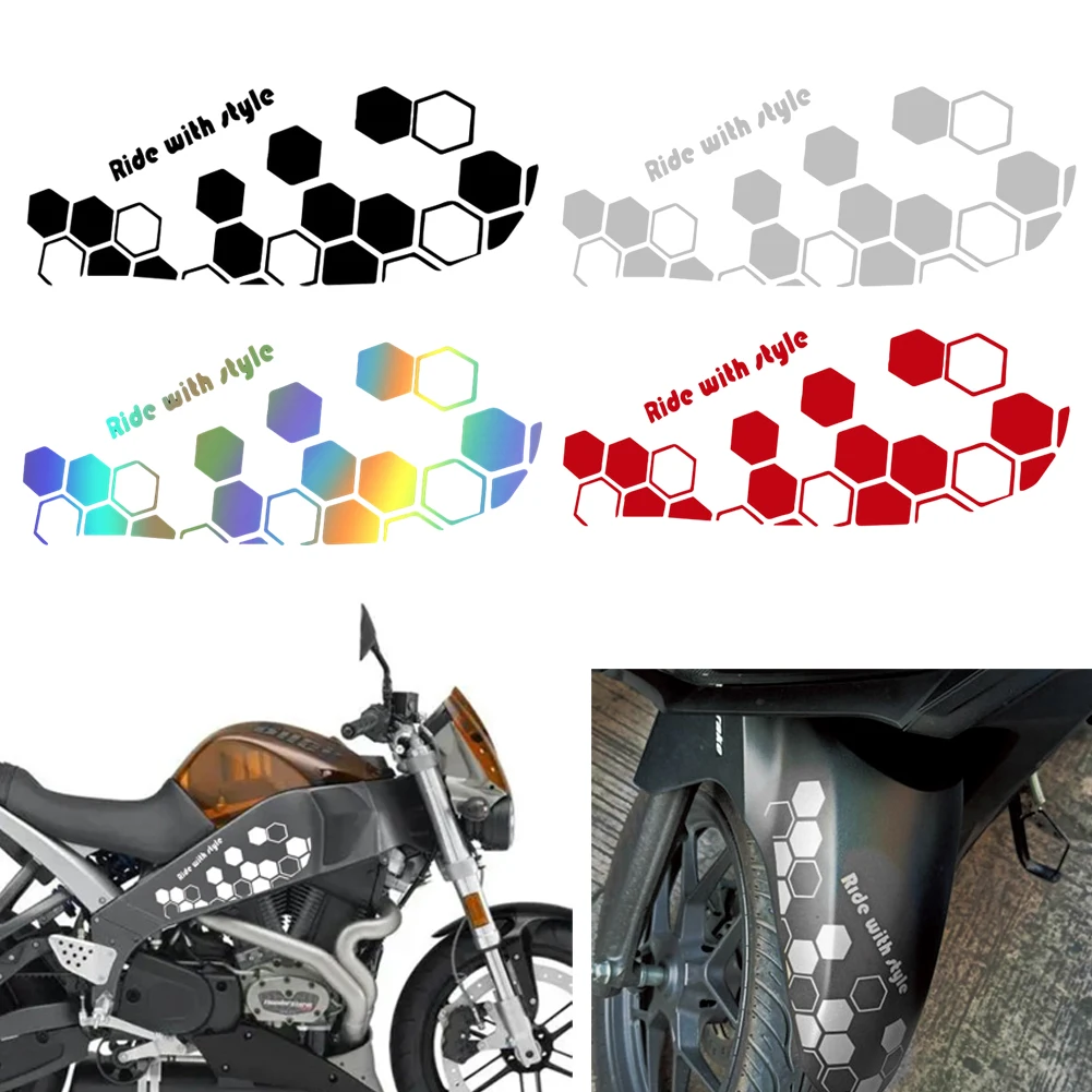 

Motorbike Fender Stickers Hexagonal Reflective Stickers Reflective Body Stickers Honeycomb Shaped Pull-On Body Decals