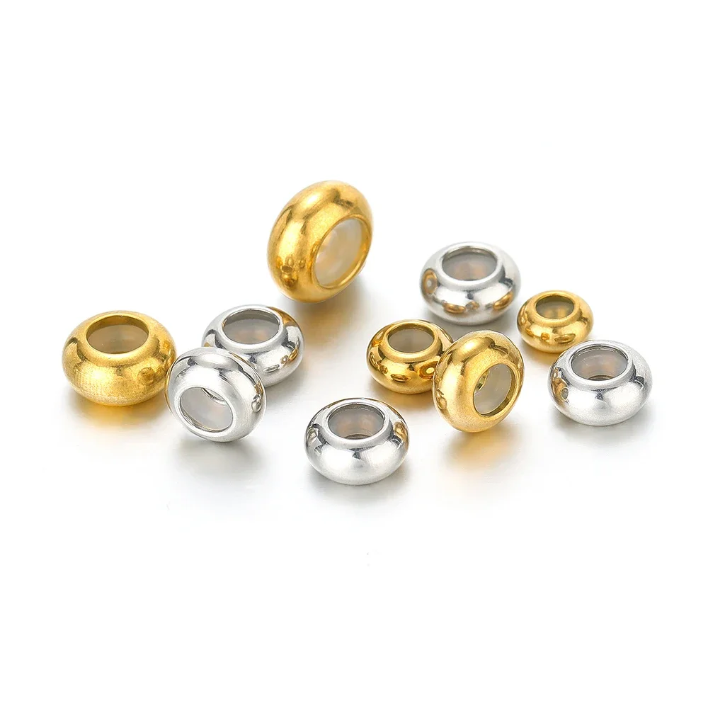 

20pcs Stainless Steel 6-10mm Adjustable Non-slip Silicone Beads Stopper Spacer Beads for DIY Bracelet Making Jewelry Accessories