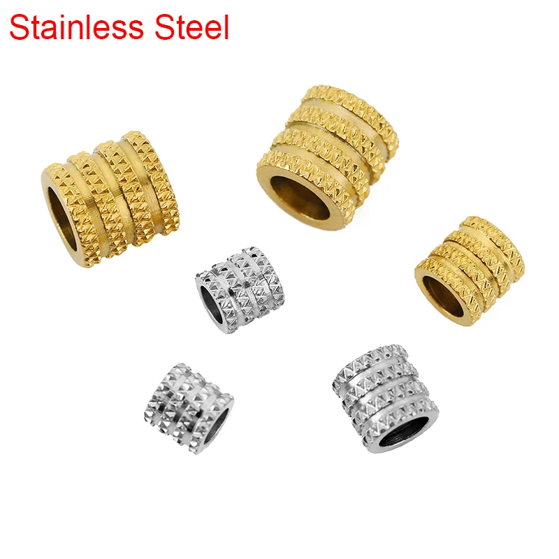 20pcs Big Hole Stainless Steel Beads Bulk Loose 5 6 8 mm Round Spacer Beads For DIY Bracelet Necklace Making Jewelry Accessories