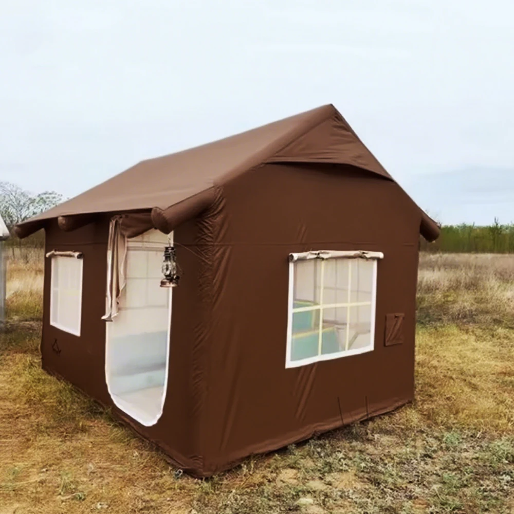 Tenda gonfiabile portatile automatica a configurazione rapida per 3-4 persone Tessuto Oxford resistente alle intemperie per campeggio all'aperto