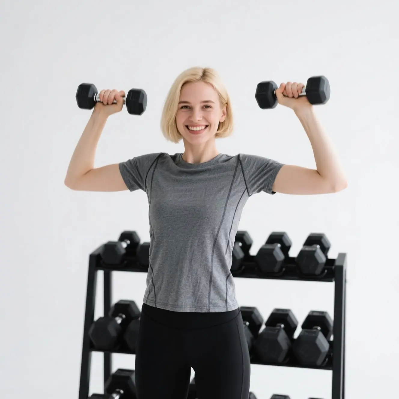 450lbs Rubber Encased Hex Dumbbell Set with Rack for Home Gym, Custom