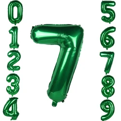 32/40inch Dark Green number balloons Foil Balloon Jungle Safari Birthday Balloon Party Baloon 0 1 2 3 4 5 6 7 8 9 globos Balls