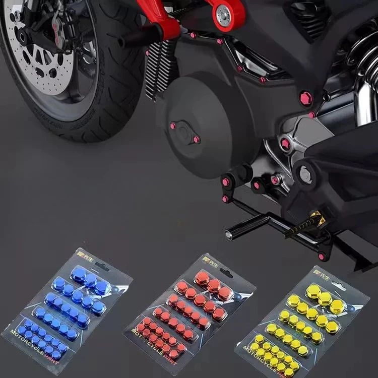 Motorcycle Screw Decorative Cover Screw Cap Engine External Hexagonal Screw Sleeve Decorative Item Modification Accessory
