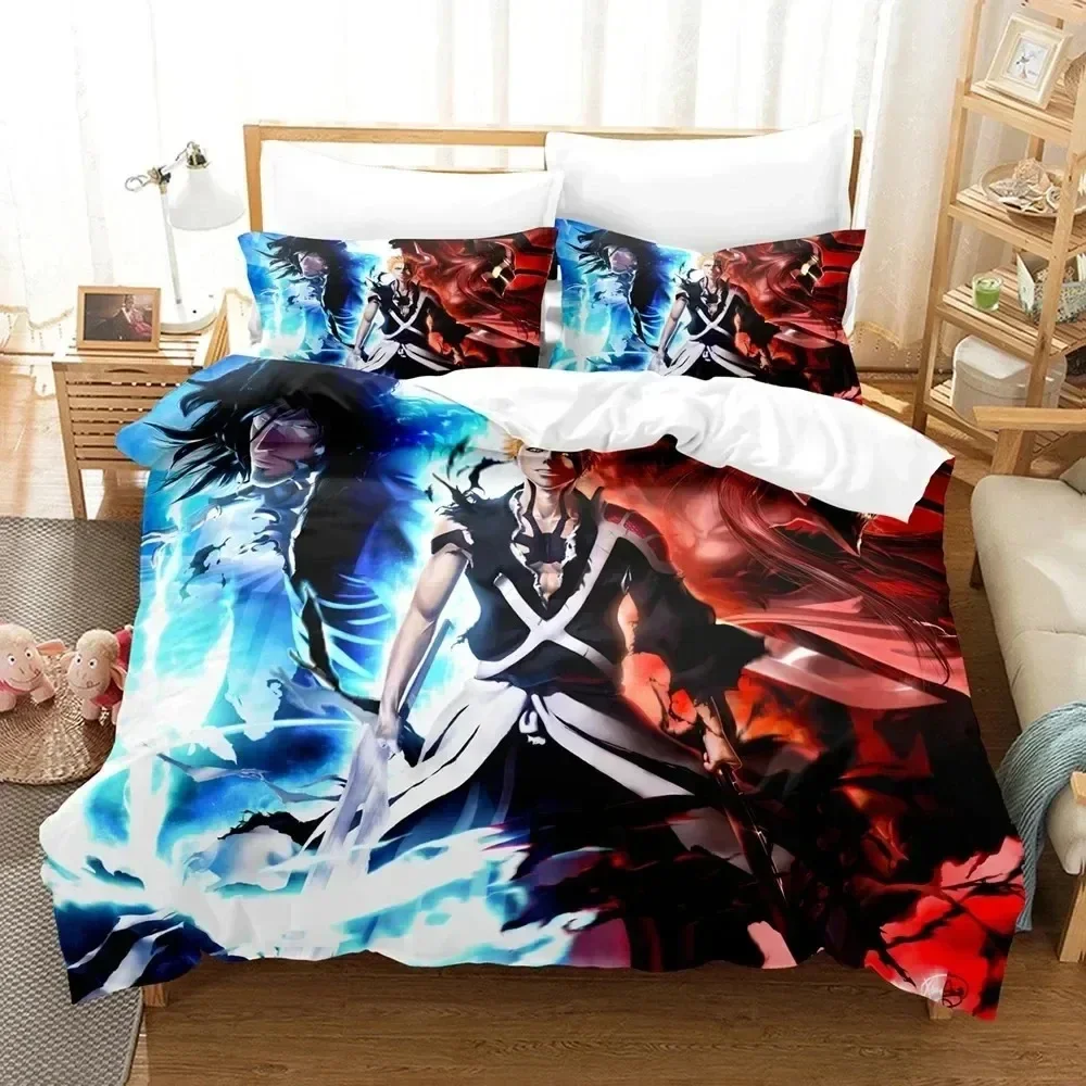 3D Print Anime Bleach Kurosaki Ichigo Bedding Set Boys Girls Twin Queen Size Duvet Cover Pillowcase Bed Kids Adult