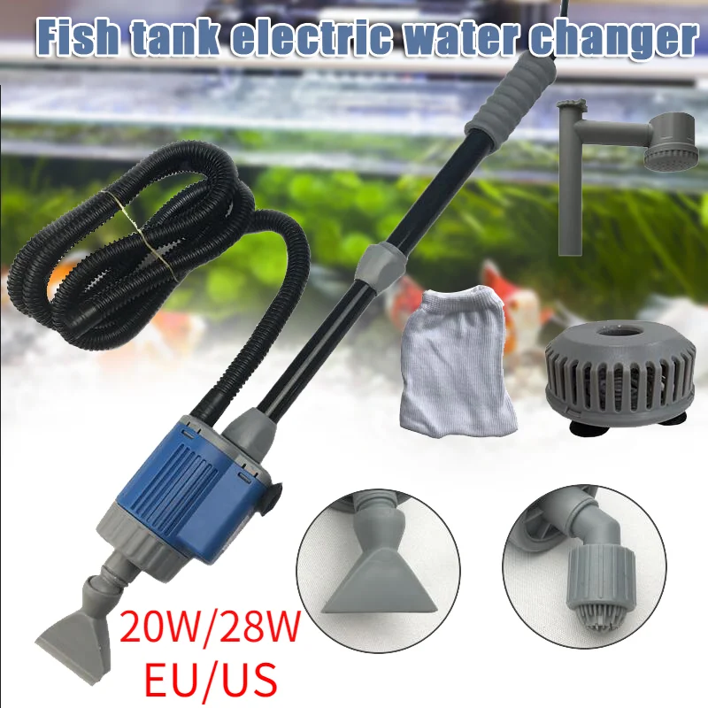 

20/28W Aquarium Electric Water Changer Fish Tank Gravel Cleaning Tool 110/220V Aquariums Water Change Pump Fish Tank Accessories