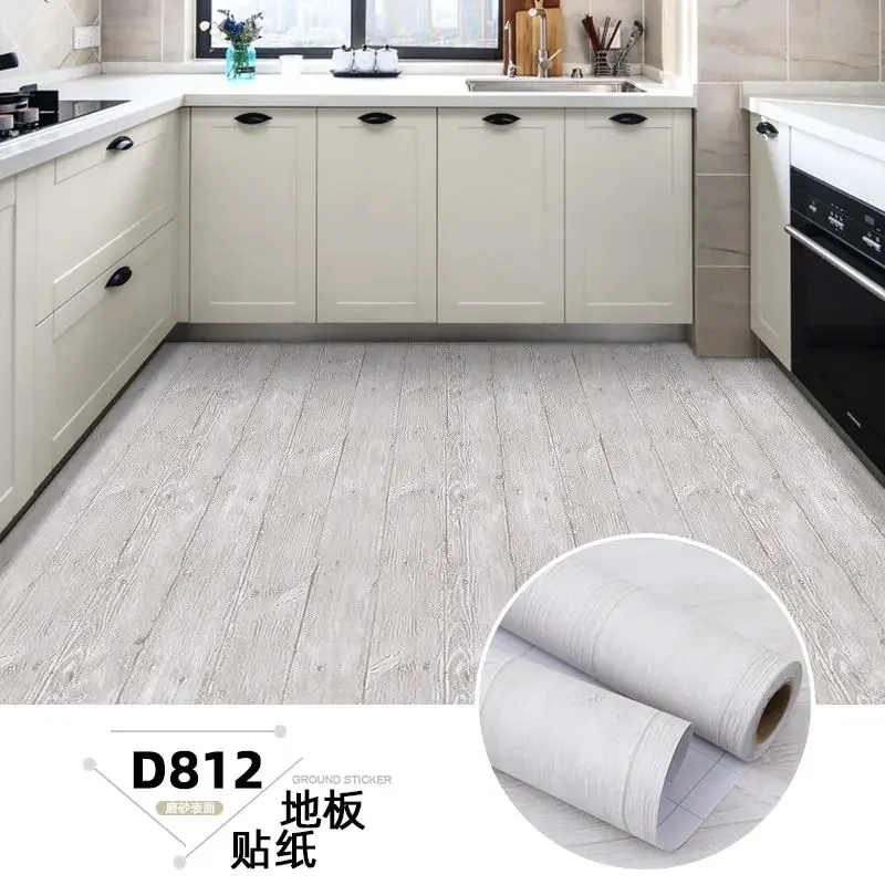 

Wood Grain Vinyl Floor Roll Stickers Waterproof Self Adhesive Floor Tile for Kitchen Bathroom Ground Peel and Stick Stickers