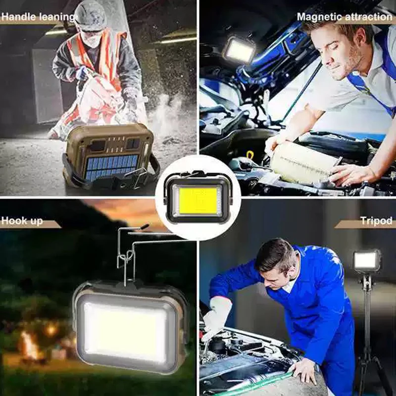 Solar Rechargeable Camping Lantern 7200mAh High Power Portable COB Tent Light Powerful Magnet Flashlights Repair Emergency Lamp