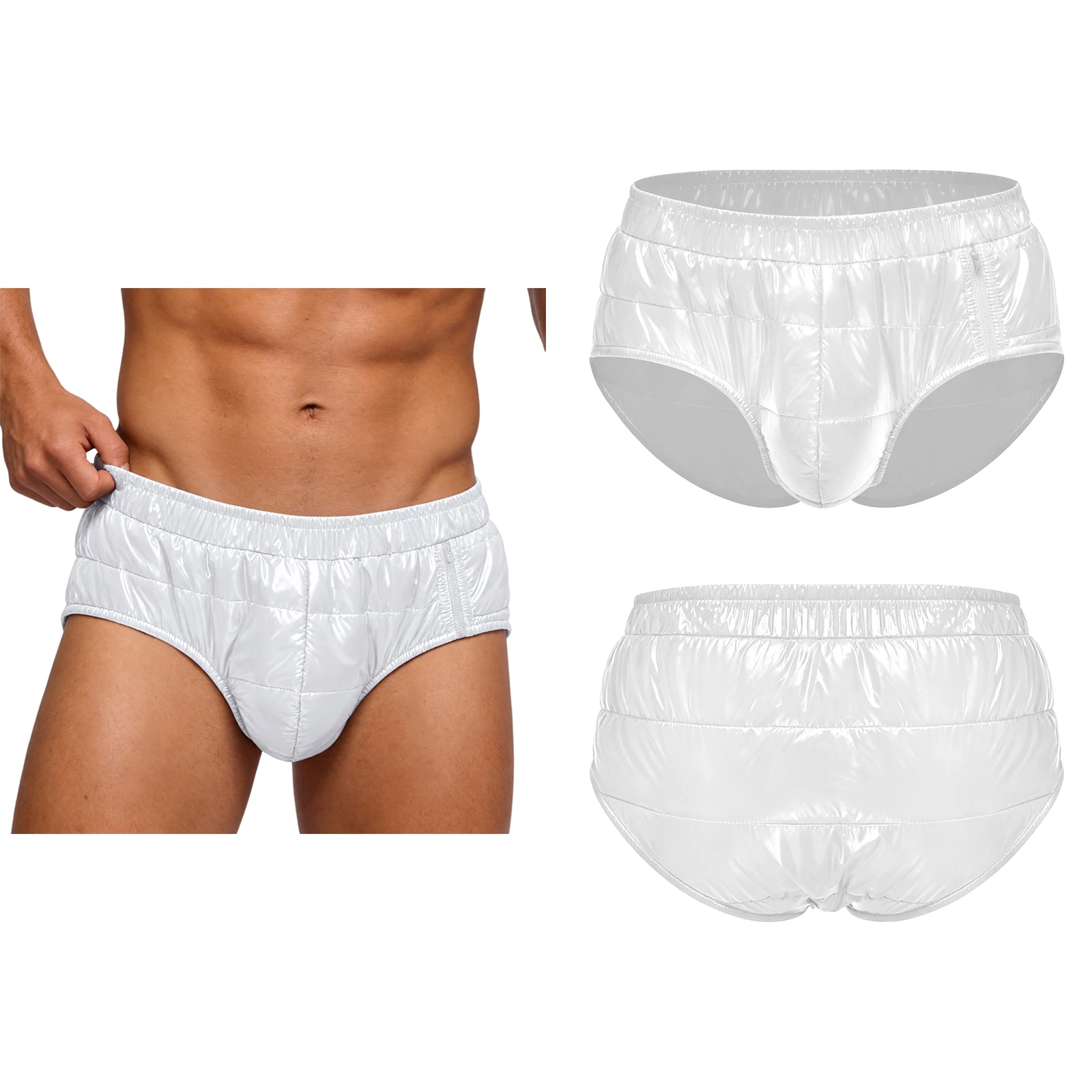 

Men Water Resistant Lingerie Buttons Padded Briefs Diaper Cover Adaptive Leakproof Underwear Panties for Elderly Special Clothes