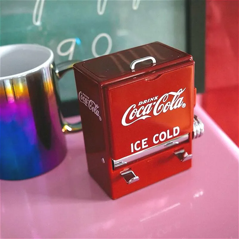 Personality Creative Retro-Cola Toothpick Box Vending Machine Style Pressing Toothpick Case Dispenser Plastic Holder Ornament