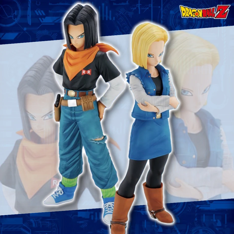 24CM Dragon Ball Z Android 17 & 18 Anime-Figur Android 18 PVC-Actionfiguren Sammlermodell Spielzeug für Kinder Weihnachtsgeschenke