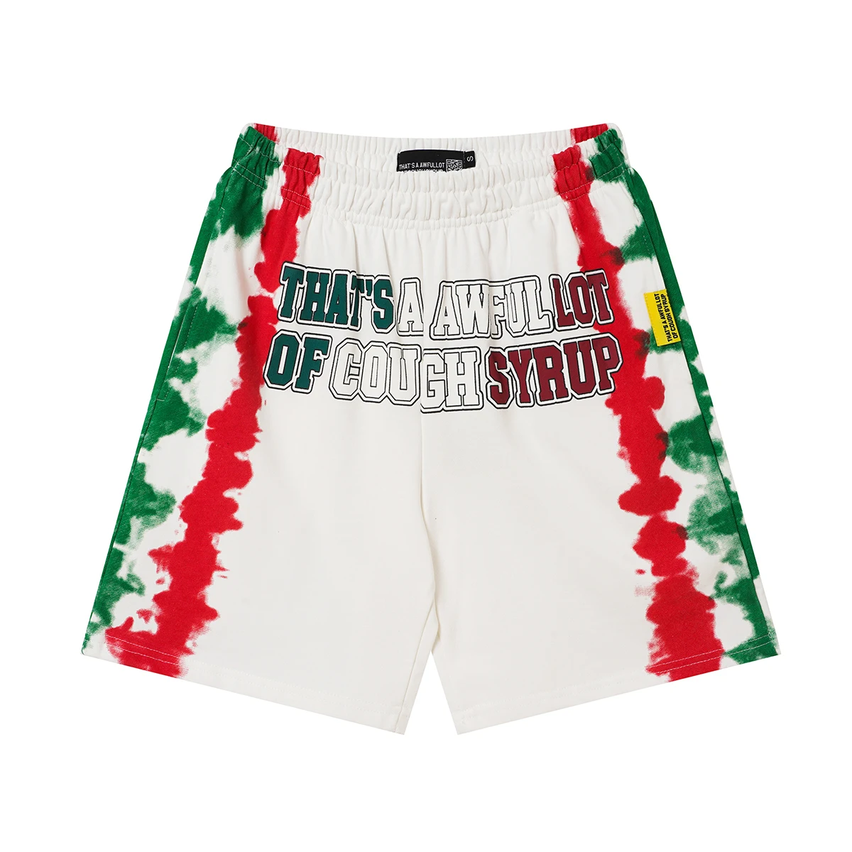 Contrast Color Letter Print Summer Casual Shorts for Men Elastic Waist Drawstring Baggy Breathable Five Point Pants Oversized