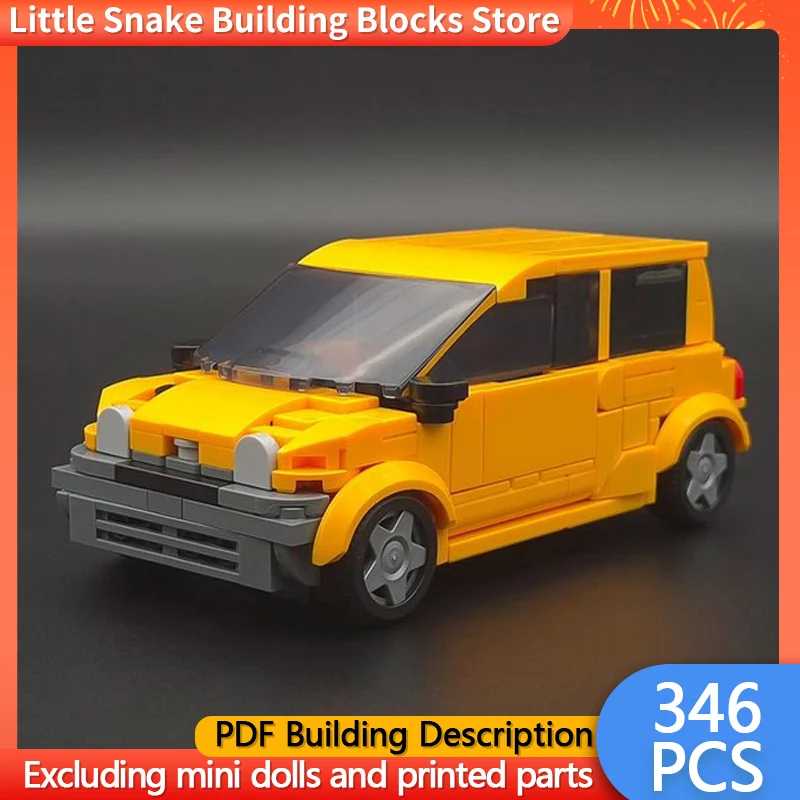 City Car Model MOC Building Bricks Small Urban Commuter Car Modular Technology Gifts Holiday Assemble Children Toys Suit
