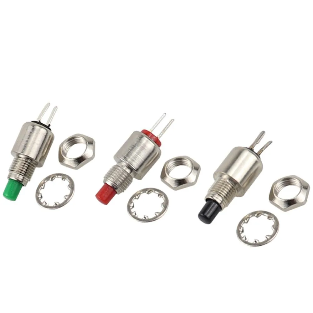 DS-402 Small Circular Button Switch 5PCS 2 Pin Normally Open Jog Reset Button 5MM Installation Hole Lock-free Button Switch