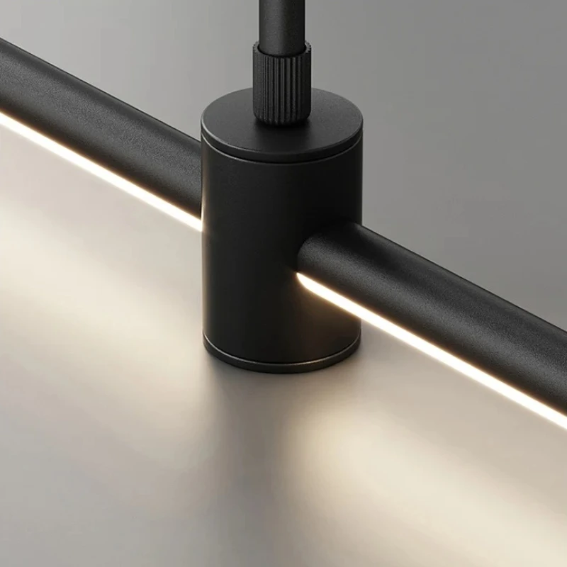 Nordic Long Strip Simple Aluminium Led Pendant Lamp Dimmable for Living Dining Table Room Kitchen Island Chandelier Home Fixture