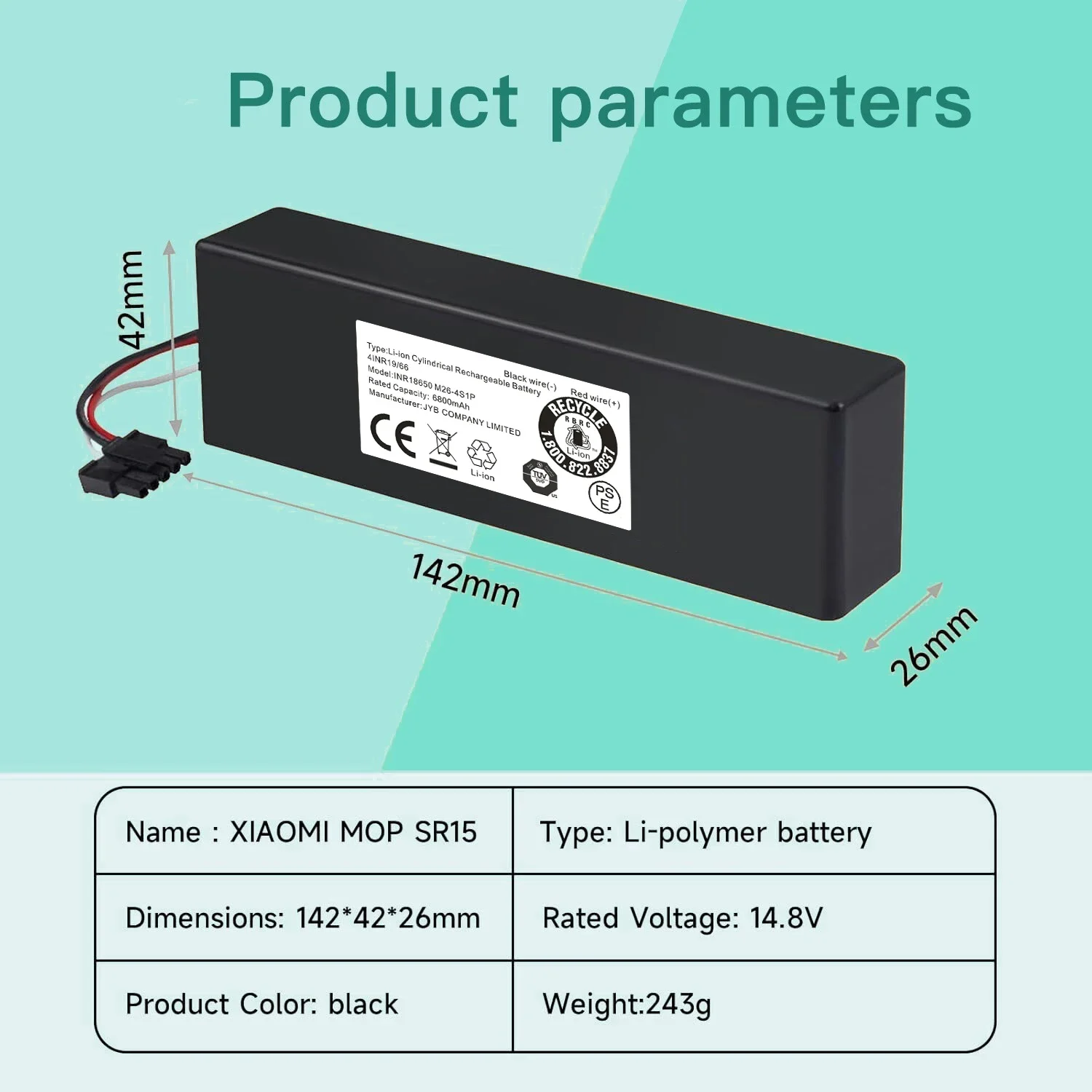 

Durable 3200mAh 14.4V Li-ion Battery for Conga 3290 3390 3490 3590 3690 3790 3890 for Xiaomi Mop STYTJ02YM Haier JX37