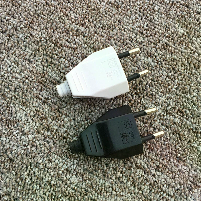 Extension Cord Connector 2 Pin EU European US Male Plug AC Electrical Socket Adapter 250V Replacement Rewireable