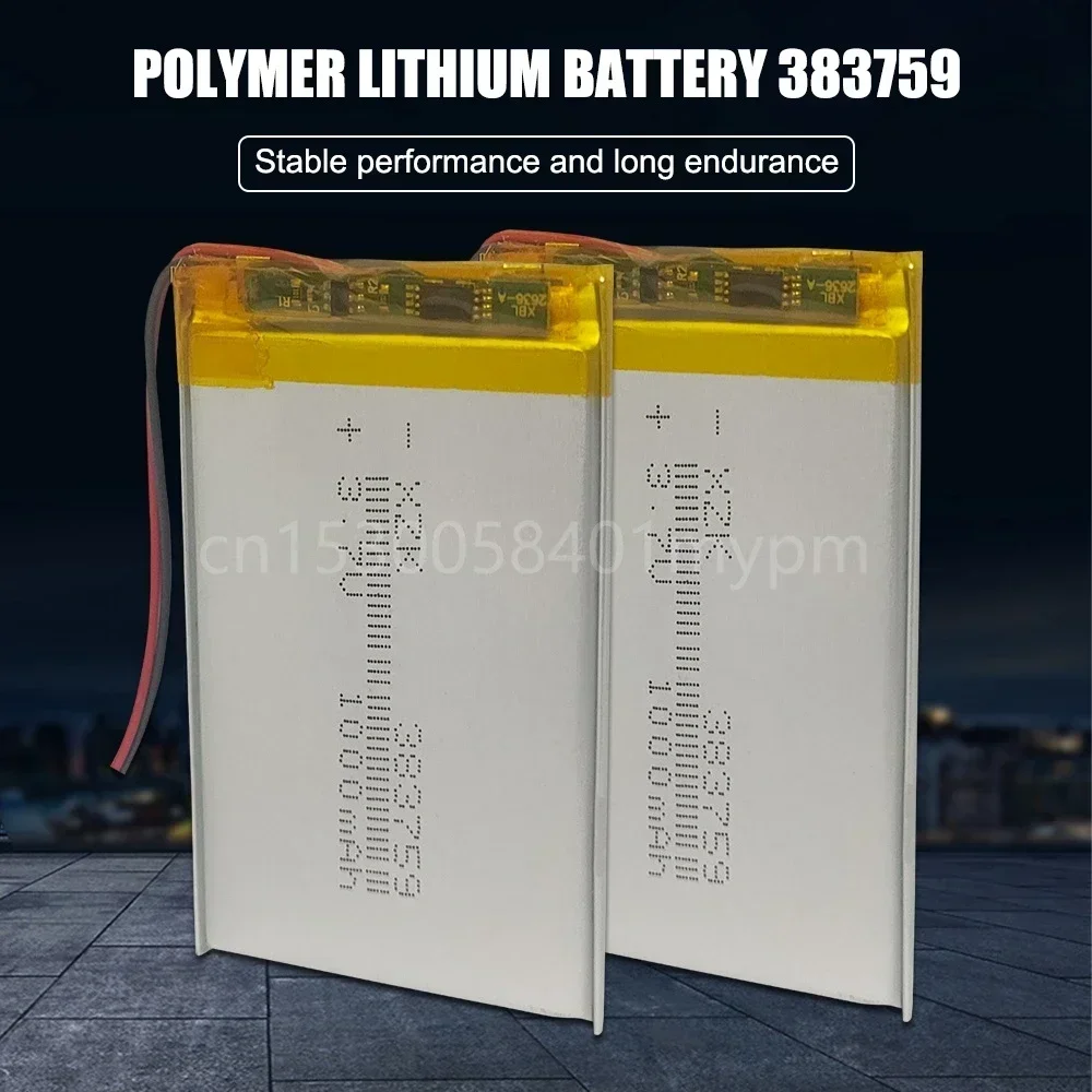 383759   Литий-полимерная аккумуляторная батарея 3,7 В, 1000 мАч для DVD, КПК, игрушечного планшета, ручка для записи, внешний аккумулятор, Bluetooth-гарнитура, литий-полимерный элемент