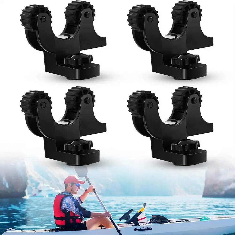 2/4pcs Black Kayak Paddle Stand Holder Fast Holding Adjustable Canoe Paddle Holder Easy To Install Durable