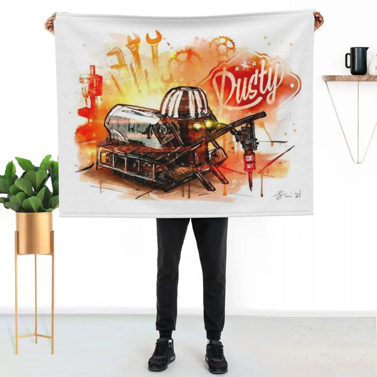 Rusty Art Throw Blanket Personalized Gift Soft Plush Plaid Warm Luxury Throw Sofa Throw Thins Blankets