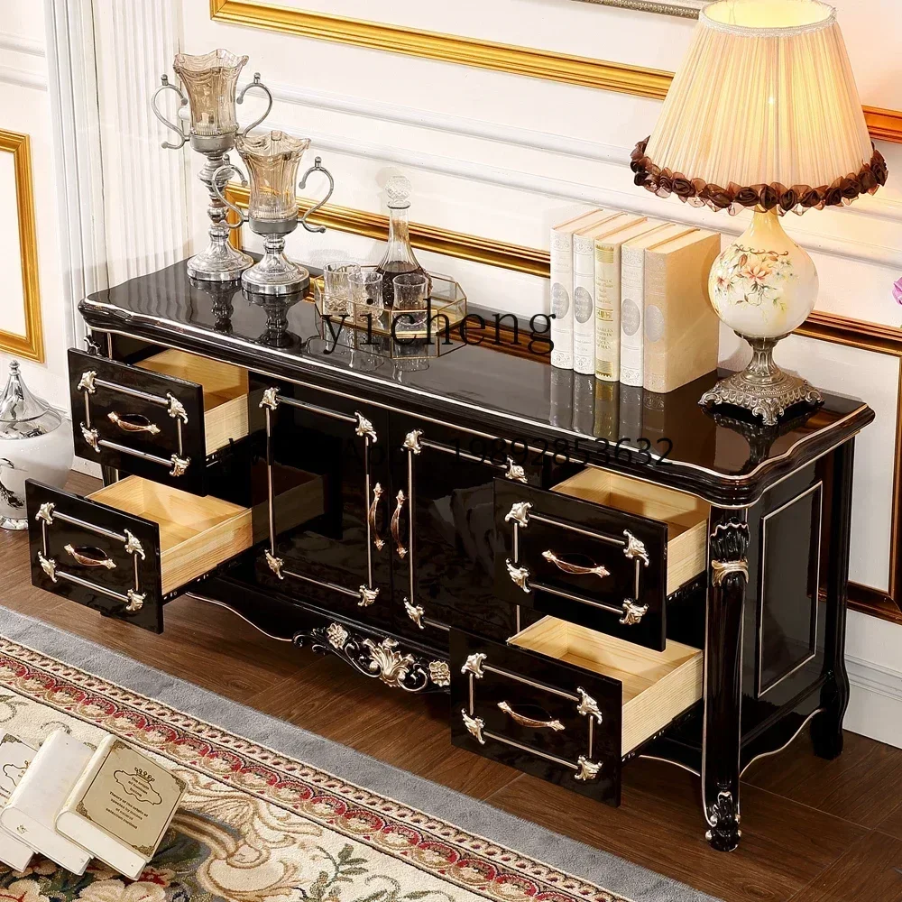 U6 bedroom TV cabinet master bedroom solid wood ebony floor cabinet multi-functional storage cabinet