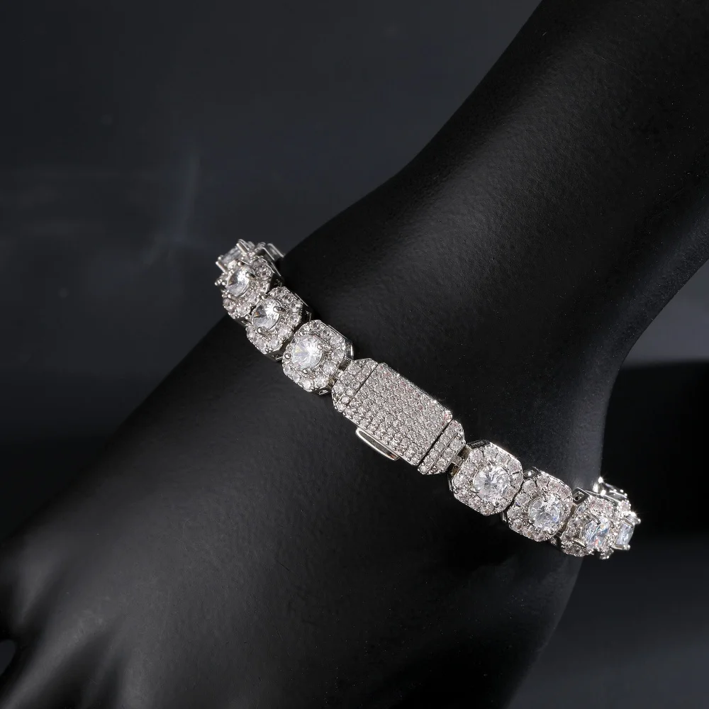 Prong Setting Cubic Zirconia Tennis Bracelet Hiphop Chains Luxury Jewelry Fashion Wrist Chain Bangle Band Anklet Exquisite Items