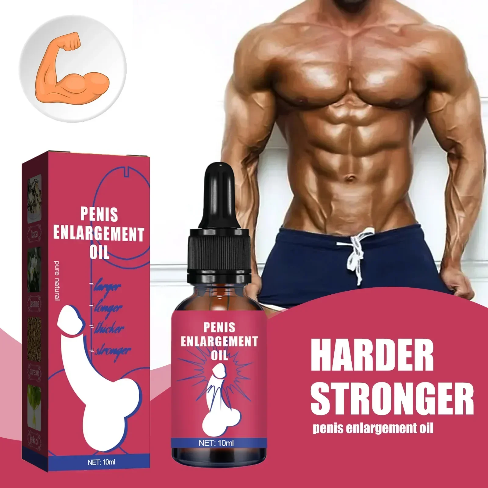 Óleo masculino para homens, melhor espessamento, fórmula de crescimento, aumentar a energia, tamanho e resistência, Endurance, testosterona Booster