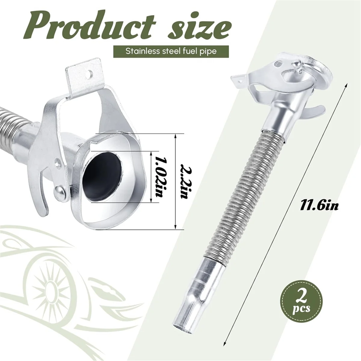 

A002 2 Pcs Flexible Stainless Steel Can Spout Long Nose Gas Can Spout Replacement for Can