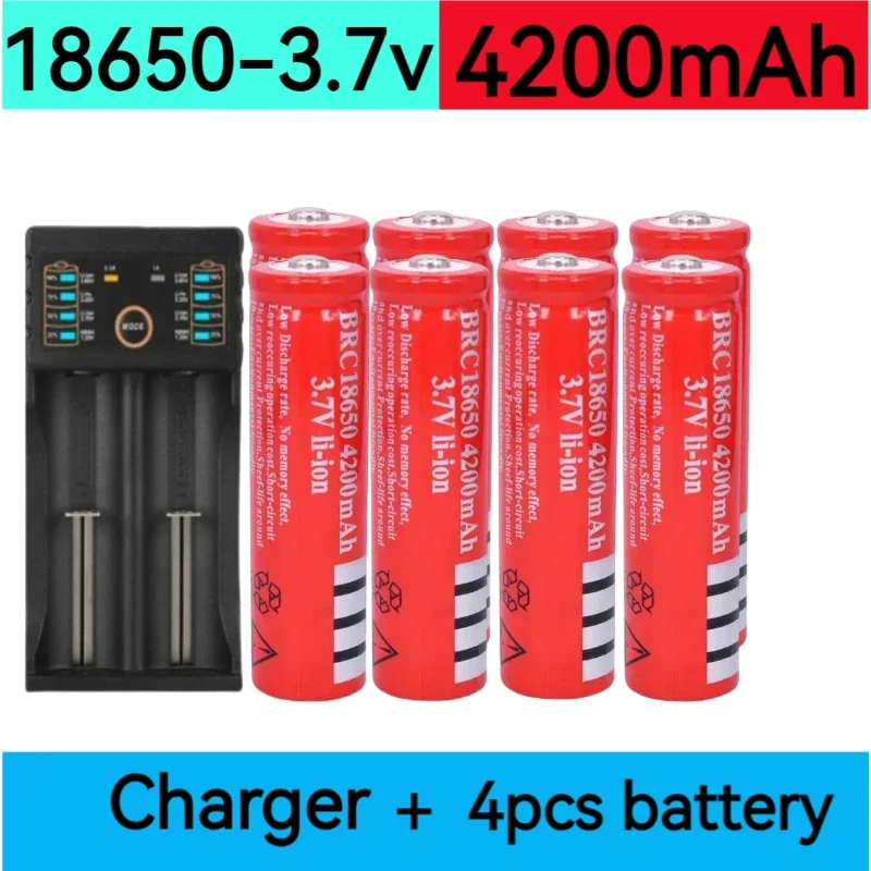 

Original 18650 batterie 3,7V 4200mAh wiederaufladbare liion batterie für Led taschenlampe batery litio batterie + USB Ladegerät