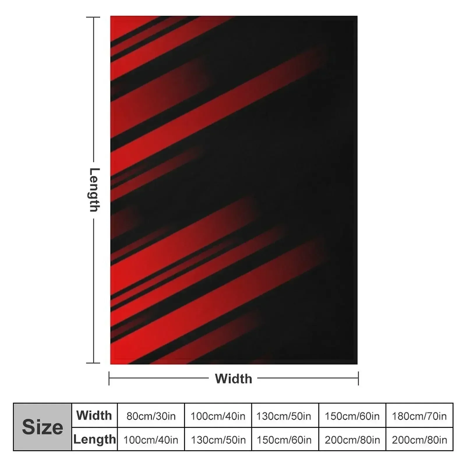 Red and Black Stripes Minimal Design Throw Blanket couch cozy soft plush fuzzy picnic outdoor blanket
