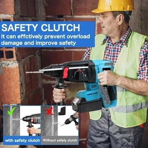 Elektrischer drahtloser Aufprallbohrer, multifunktionaler Drehhammer, Elektromaugt, 26 mm, Makita 18 -V -Batterie 12 Hauptverkauf Elektrik Hammer - №3