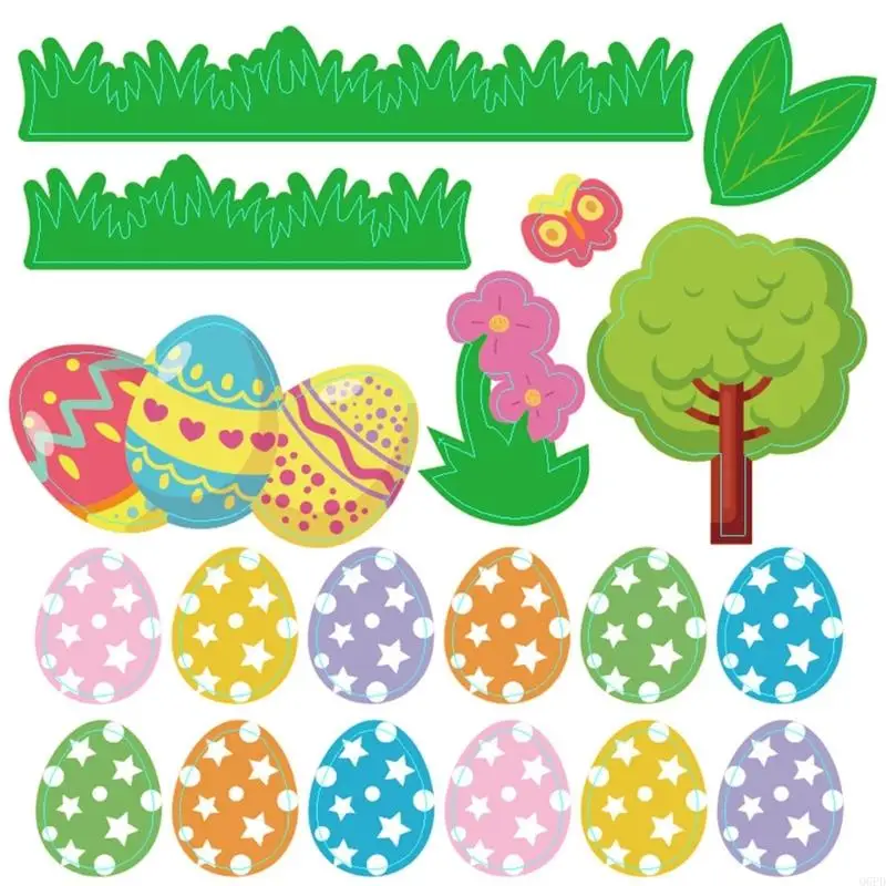 Q6PD Easter Nest Craft With Festival Theme Sticker For Children Creativity Fun